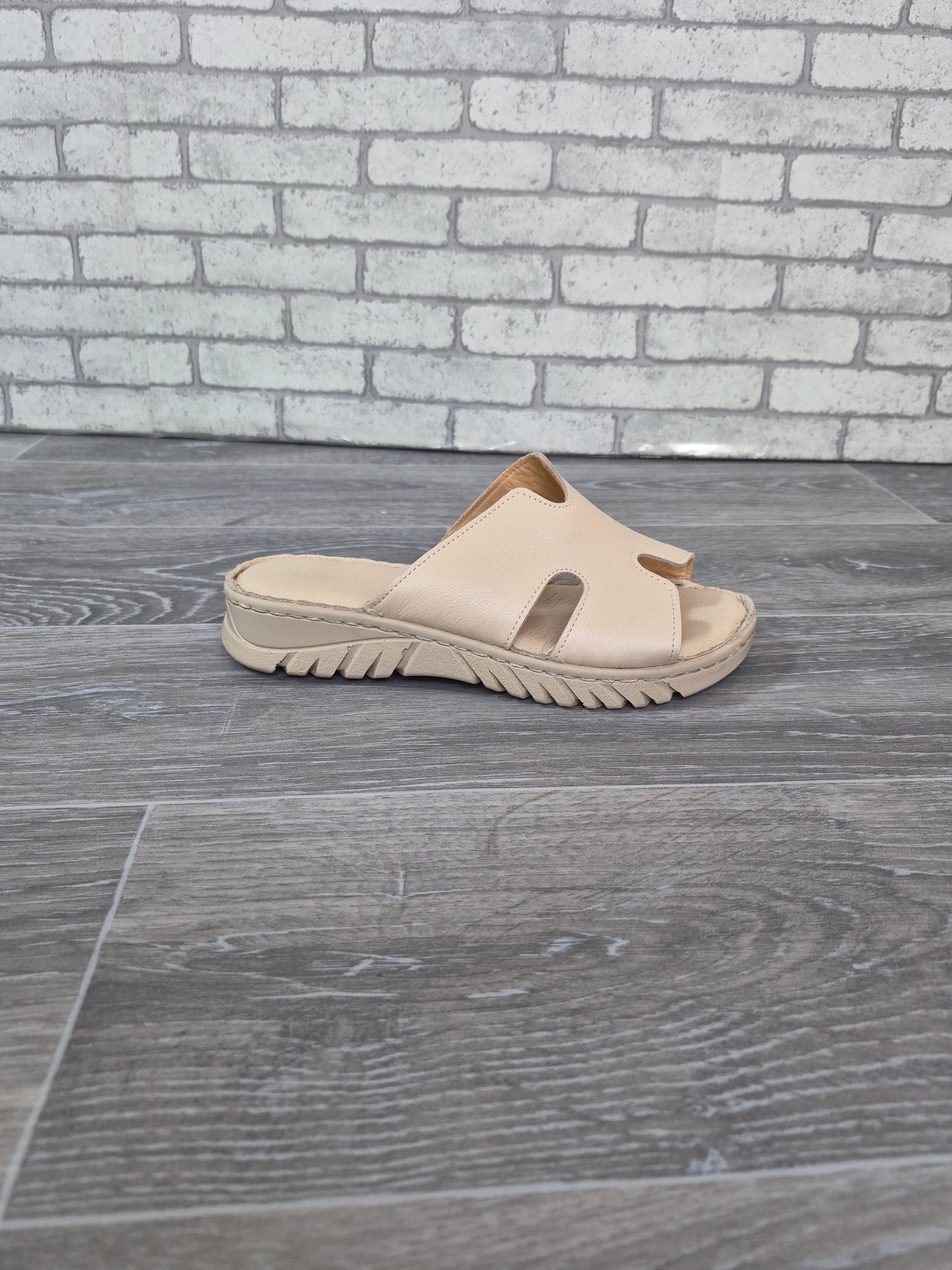 Krem ortopedik taban (hermes model) kadın terlik